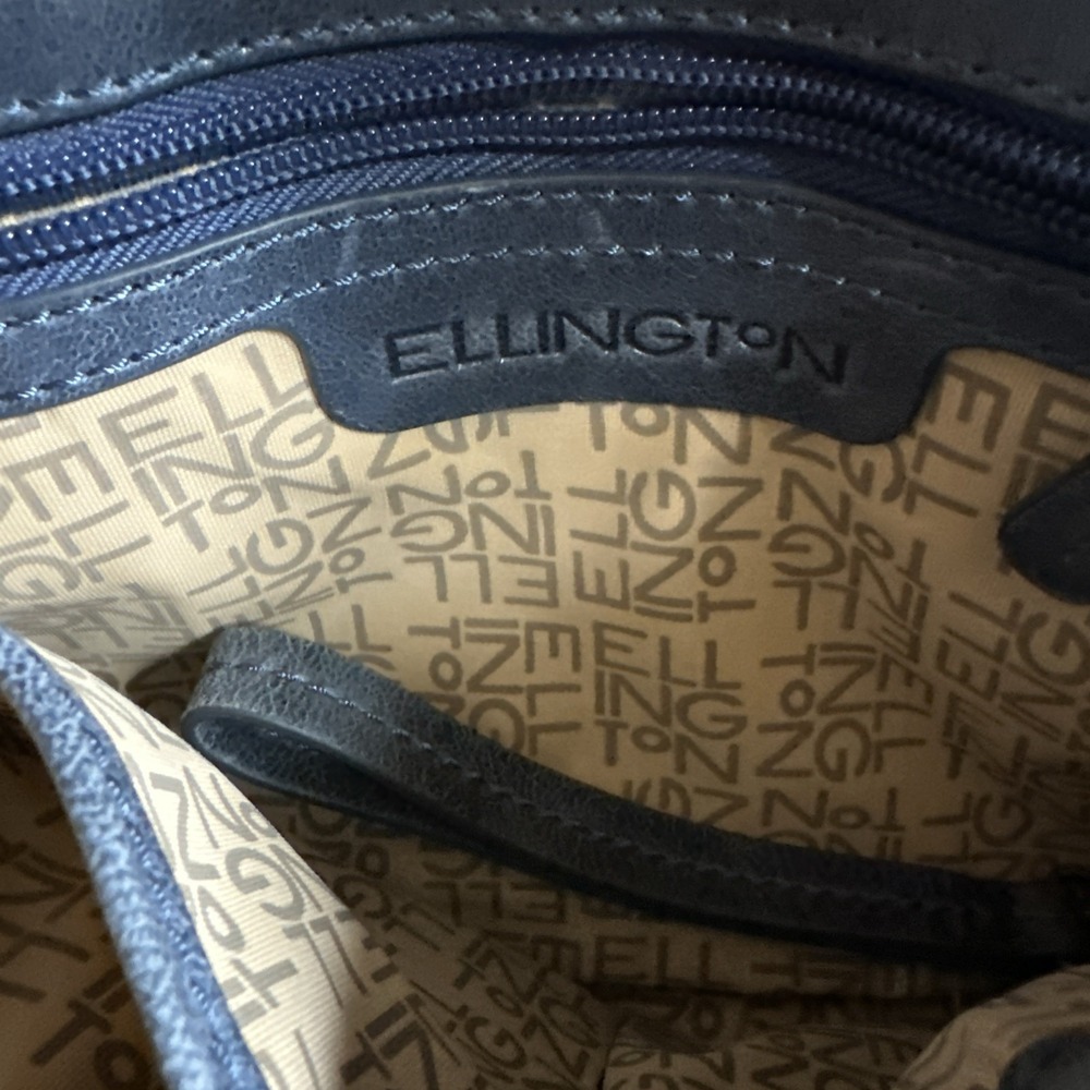 Ellington Blue Leather Distressed Crossbody AND Wristlet Bag 6x10 - Picture 4 of 9